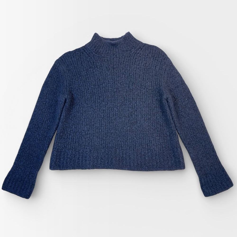 Vince Navy Blue Turtleneck Wool Cashmere Sweater SMALL